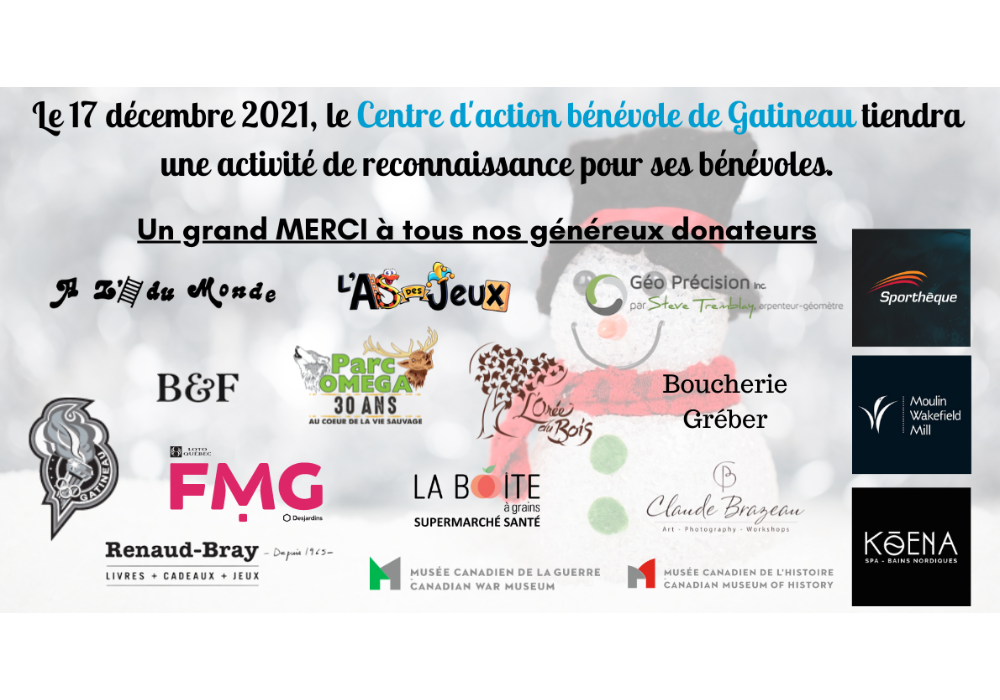 Activité de reconnaissance des bénévoles du CAB de Gatineau 