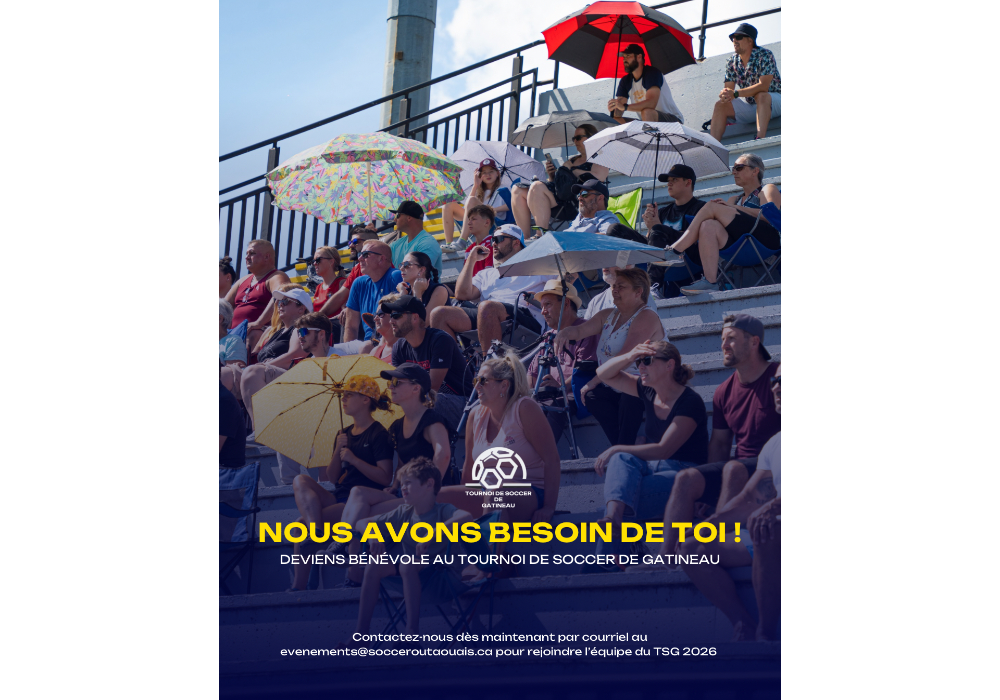 Recrutement de bénévoles – Tournoi de Soccer de Gatineau 2026