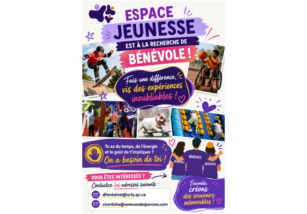 Espace Jeunesse est à la recherche de bénévoles